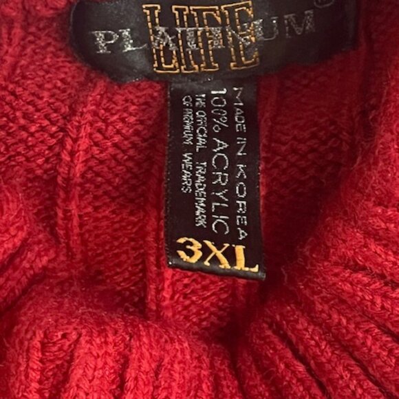 Platinum Life Red Bare Fox Sweater 3XL - Picture 15 of 15